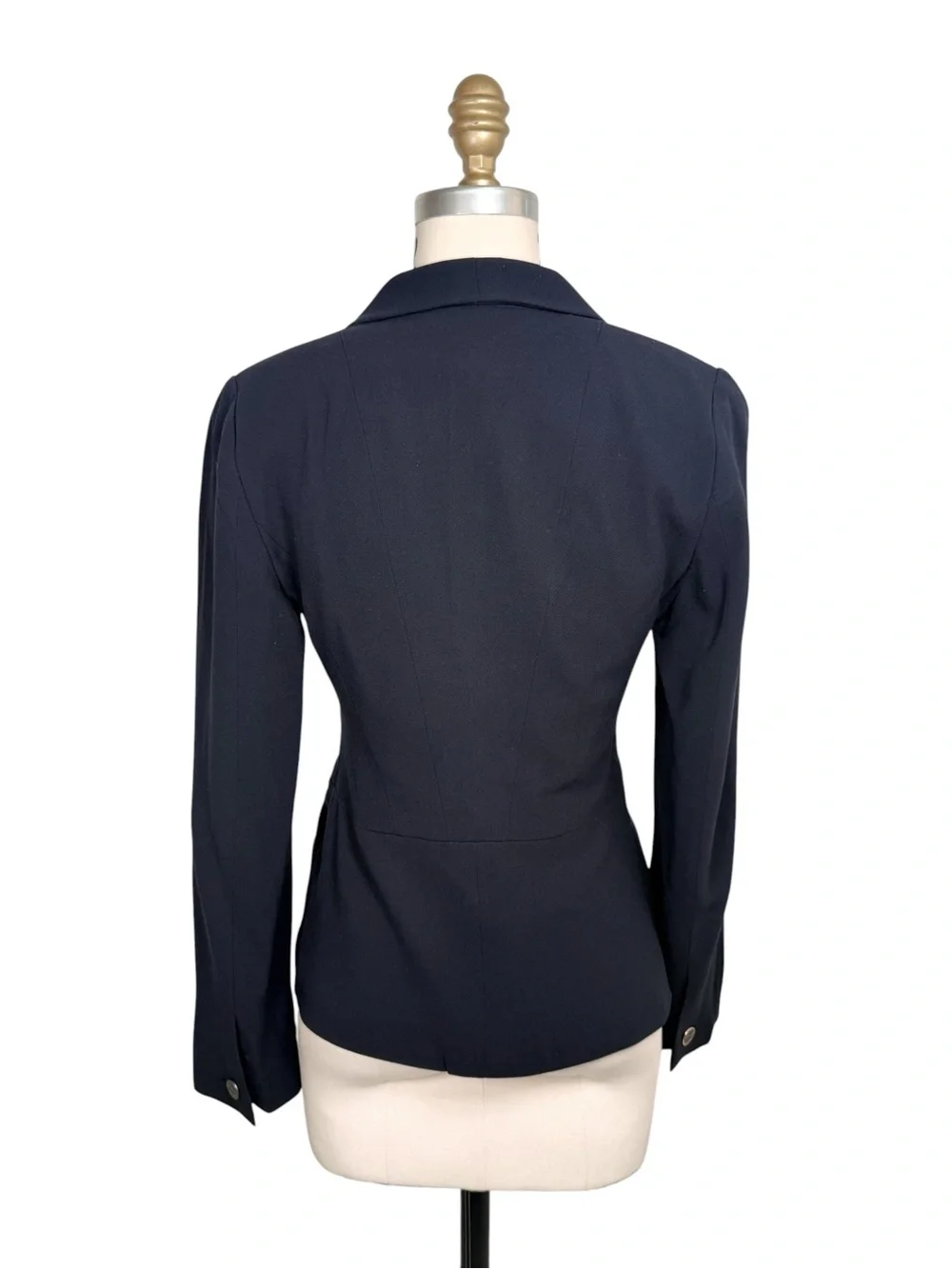 Vintage Chanel Navy Logo Button Tailored Blazer FR38